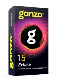 Презервативы анатомической формы с точечной и ребристой структурой Ganzo Extase - 15 шт. - Ganzo - купить с доставкой в Балашихе