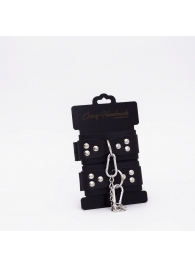 Черные кожаные наручники с регулируемыми ремешками - Crazy Handmade - купить с доставкой в Балашихе