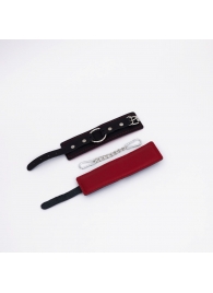 Черно-красные кожаные наручники - Crazy Handmade - купить с доставкой в Балашихе