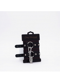 Черно-красные кожаные оковы - Crazy Handmade - купить с доставкой в Балашихе