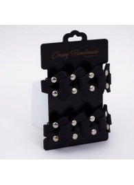 Черные кожаные наручники из звеньев - Crazy Handmade - купить с доставкой в Балашихе