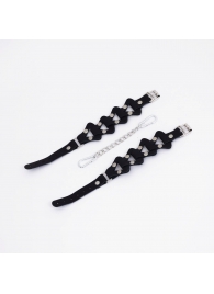 Черные кожаные оковы из звеньев - Crazy Handmade - купить с доставкой в Балашихе