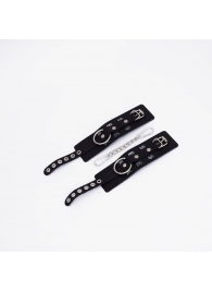 Черные кожаные наручники Sex - Crazy Handmade - купить с доставкой в Балашихе