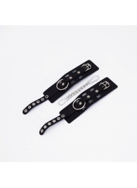 Черные кожаные наручники Sex - Crazy Handmade - купить с доставкой в Балашихе