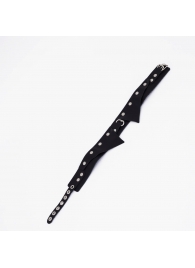 Черный однослойный кожаный ошейник с имитацией воротничка - Crazy Handmade - купить с доставкой в Балашихе