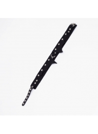 Черный однослойный кожаный ошейник с имитацией фигурного воротничка - Crazy Handmade - купить с доставкой в Балашихе