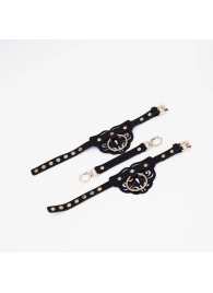 Черные оковы с золотистой фурнитурой - Crazy Handmade - купить с доставкой в Балашихе
