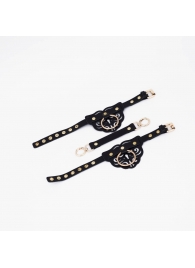 Черные оковы с золотистой фурнитурой - Crazy Handmade - купить с доставкой в Балашихе