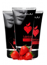 Набор из 3 съедобных лубрикантов JUJU со вкусом клубники - JuJu - купить с доставкой в Балашихе