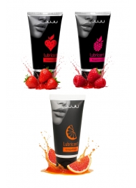 Набор из 3 съедобных лубрикантов JUJU (клубника, малина, грейпфрут) - JuJu - купить с доставкой в Балашихе