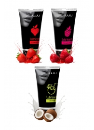 Набор из 3 съедобных лубрикантов JUJU (клубника, малина, кокос) - JuJu - купить с доставкой в Балашихе