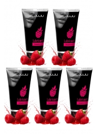 Набор из 5 съедобных лубрикантов JUJU со вкусом малины - JuJu - купить с доставкой в Балашихе