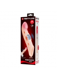 Телесная удлиняющая насадка с рельефом и вибрацией Brad - 21,3 см. - Baile - в Балашихе купить с доставкой