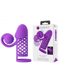 Фиолетовая вибронасадка с клиторальным отростком Harden - Baile - в Балашихе купить с доставкой