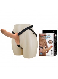 Телесный полый мужской страпон London - 16,8 см. - Baile - купить с доставкой в Балашихе