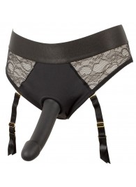 Черный женский страпон Strap-on Set: трусики и насадка - Orion - купить с доставкой в Балашихе