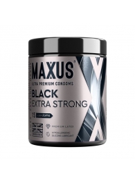 Черные утолщенные презервативы MAXUS Extra Strong с железным кейсом - 15 шт. - Maxus - купить с доставкой в Балашихе