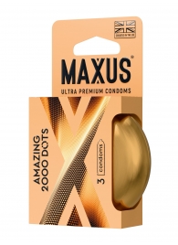 Точечные презервативы MAXUS 2000 Amazing Dots с железным кейсом - 3 шт. - Maxus - купить с доставкой в Балашихе