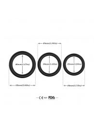 Набор из 3 черных эрекционных колец Stay Hard - Boys of Toys - в Балашихе купить с доставкой