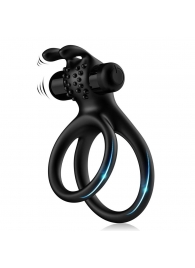 Черное эрекционное виброкольцо с подхватом мошонки Stay Hard - Boys of Toys - в Балашихе купить с доставкой