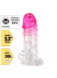 Прозрачно-розовая насадка на пенис Wilford - 13,5 см. - Baile - в Балашихе купить с доставкой