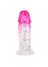 Прозрачно-розовая насадка на пенис Wilford - 13,5 см. - Baile - в Балашихе купить с доставкой
