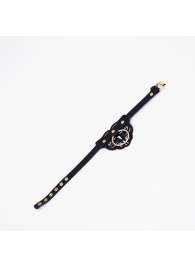 Черный чокер с клепками и золотистой фурнитурой - Crazy Handmade - купить с доставкой в Балашихе