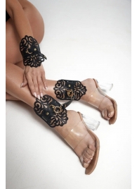 Черный фигурные оковы с золотистой фурнитурой - Crazy Handmade - купить с доставкой в Балашихе