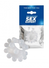Эластичное эрекционное кольцо с двумя рядами шариков - Sex Expert - в Балашихе купить с доставкой