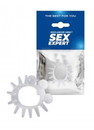 Эластичное эрекционное кольцо с шариками и лучами - Sex Expert - в Балашихе купить с доставкой