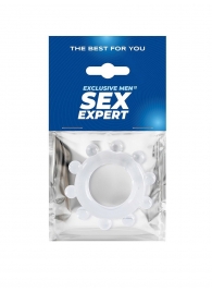 Прозрачное эрекционное кольцо со стимулирующими шариками - Sex Expert - в Балашихе купить с доставкой