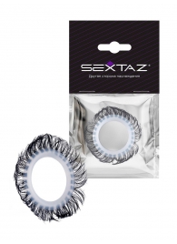 Эластичное эрекционное колечко с черными «ресничками» - Sextaz - в Балашихе купить с доставкой