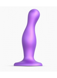 Фиолетовая насадка Strap-On-Me Dildo Plug Curvy size M - Strap-on-me - купить с доставкой в Балашихе