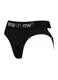 Черные трусики для насадок Heroine Lingerie Harness - size XL - Strap-on-me - купить с доставкой в Балашихе