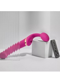 Ярко-розовый безремневой страпон Multi Orgasm Bendable Strap-On size XL с клиторальной стимуляцией - Strap-on-me - купить с доставкой в Балашихе