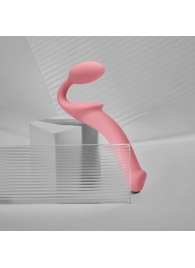 Розовый безремневой страпон Strap-on-me Semi-Realistic Bendable Strap-On size XL - Strap-on-me - купить с доставкой в Балашихе