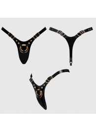 Черный пояс для фиксации насадок Strap-On-Me Leatherette Harness Fabulous - Strap-on-me - купить с доставкой в Балашихе