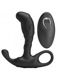 Черный изогнутый массажёр простаты с вибрацией и пультом ДУ - Baile - в Балашихе купить с доставкой