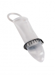 Закрытая насадка на пенис с подхватом мошонки и стимулирующими «ресничками» - Sextaz - в Балашихе купить с доставкой