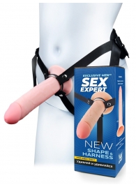 Мужской полый страпон на регулируемых ремешках - 22 см. - Sex Expert - купить с доставкой в Балашихе