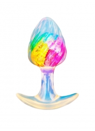 Яркая анальная пробка со спиралевидным рельефом - 9 см. - AnaLove