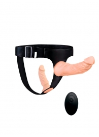 Женский страпон с 2 насадками, вибрацией и пультом ДУ - Erowoman-Eroman - купить с доставкой в Балашихе