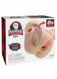 Телесный мастурбатор с вибрацией Double Pounder Vibrating Squeeze Stroker - Pipedream - в Балашихе купить с доставкой