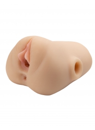 Телесный мастурбатор с вибрацией Double Pounder Vibrating Squeeze Stroker - Pipedream - в Балашихе купить с доставкой