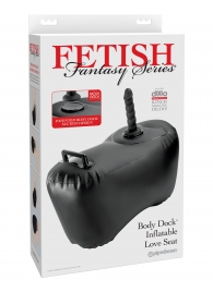 Черное надувное кресло с платформой для фиксации дилдо Body Dock Inflatable Love Seat - Pipedream - купить с доставкой в Балашихе