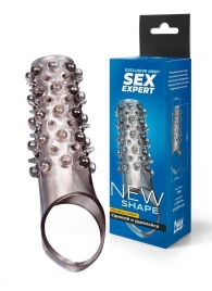 Дымчатая насадка на пенис с шипами и выпуклостями - 12 см. - Sex Expert - в Балашихе купить с доставкой