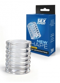 Прозрачная сквозная насадка на пенис с ребрышками - Sex Expert - в Балашихе купить с доставкой
