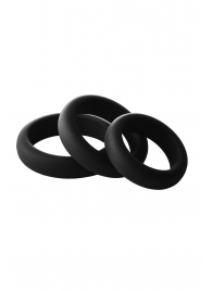 Набор из 3 черных эрекционных колец Smooth Silicone Cockring Pack - Dream Toys - в Балашихе купить с доставкой