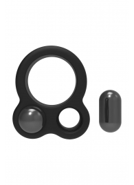Черное эрекционное кольцо с утяжелителями Cockring Dual Weight - Dream Toys - в Балашихе купить с доставкой