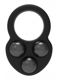 Черное эрекционное кольцо с утяжелителями - Dream Toys - в Балашихе купить с доставкой